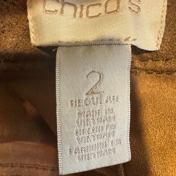 Chico's Faux Suede Brown Straight Leg Pants - Picture 7 of 8